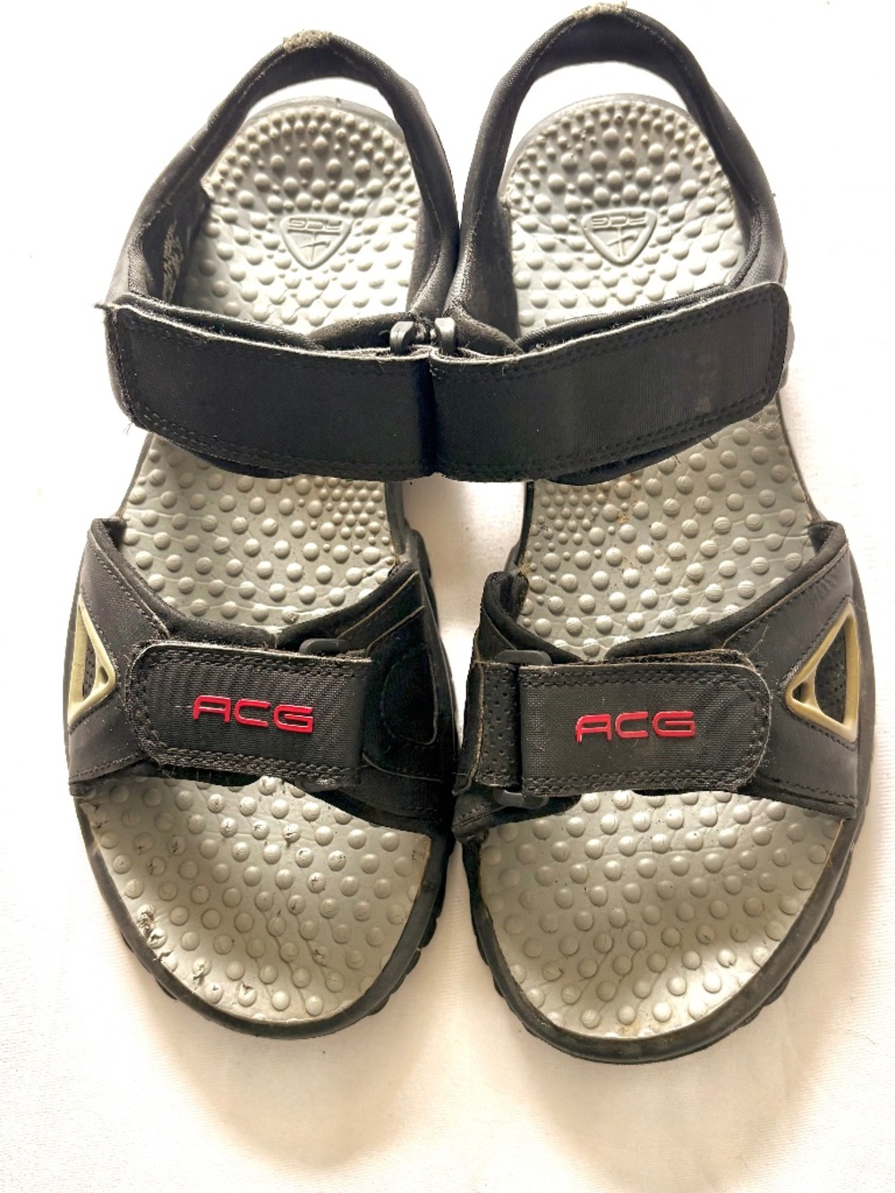 Vtg Nike ACG All-Trac Dual Strap Sport Sandals Black Grey Red Y2K Men 9 Women 11